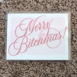 Pink 'Merry Bitchmas' Greeting Card